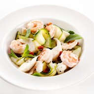 Маринованные цукини с креветками и моцареллой Unagrande