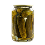 Маринованные огурцы в литровой банке