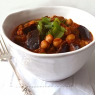 Марокканский тушеный нут с баклажаном