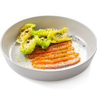 Мимоза с лососем и яичным кремом