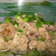 Мясо в сливочно-чесночном соусе