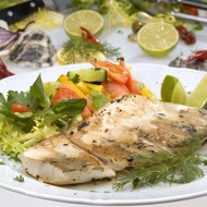 Морской окунь с апельсиновым соком