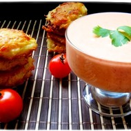 Мусс из запеченных овощей с картофельными оладьями