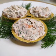 Начинка для тарталеток с красной рыбой и творожным сыром