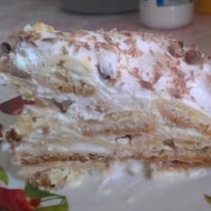 Нежный заварной торт со сметанным кремом