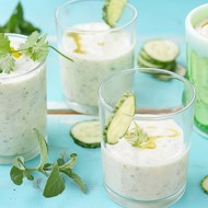 Огуречный суп с мятой и тигровыми креветками
