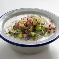 Окрошка на кефире и минералке