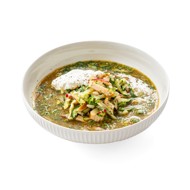 Окрошка на квасе с копченой индейкой