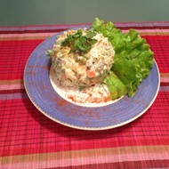 Оливье с шампиньонами