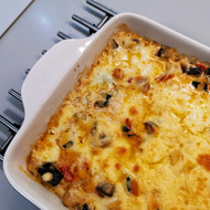 Овощное рагу с сыром сулугуни в духовке