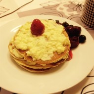 Овсяные оладьи без муки с заварным кремом