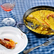 Паэлья с лангустином и гребешками