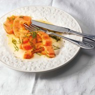 Папайя с соком лайма, медом, мятой и базиликом