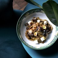 Паста с баклажанами и сиртаки