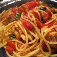 Паста с курицей и грибами