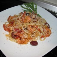 Паста с морепродуктами и овощами