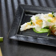 Печень трески с соусом васаби