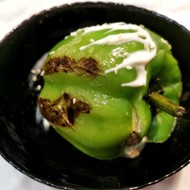 Перец, фаршированный грибами и баклажаном