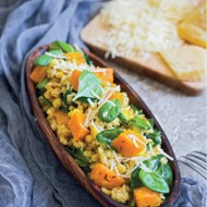 Перлотто с тыквой и кукурузой