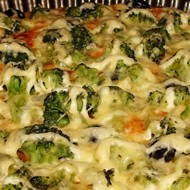 Пицца с маслинами, каперсами и брокколи