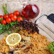 Плов с севрюгой в духовке