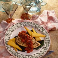 Полента на гриле с приправой из перца и базилика