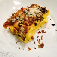 Полента с белыми грибами