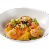 Полента с креветками