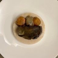 Полента с печенью индейки и овощами