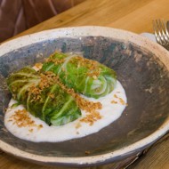 Постные голубцы с топинамбуром, полбой и белыми грибами