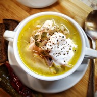 Рассольник с курицей и репой