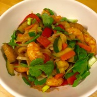 Рисовая лапша с креветками