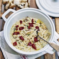 Ризотто из дзавара с грибами и сливками