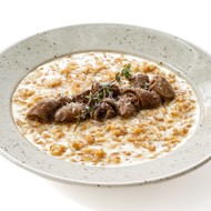 Ризотто из полбы с куриными сердечками