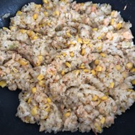 Ризотто с креветками и кукурузой