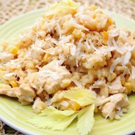 Ризотто с курицей и соевым соусом