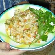 Ризотто с курицей, кабачками и болгарским перцем