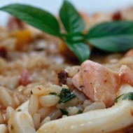 Ризотто с лососем и укропом