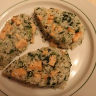 «Ризотто» со шпинатом и семгой