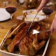 Рождественский гусь с каштанами и соусом Cumberland