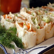 Рулет из семги и сыра