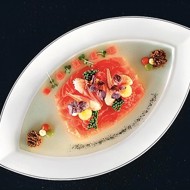 Русский салат со слабосоленым лососем