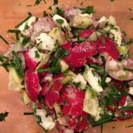 Салат из давленного редиса с фетой