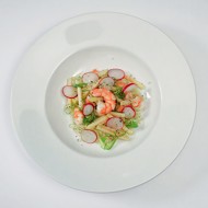 Салат из капусты с креветками