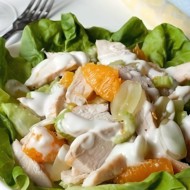 Салат из курицы с апельсином и виноградом