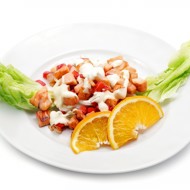 Салат из курицы с фруктами