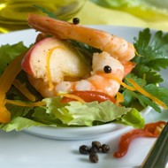 Салат из рукколы с креветками