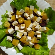 Салат из свеклы с апельсином и сыром фета