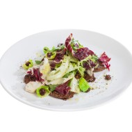 Салат из языка в горчичной глазури