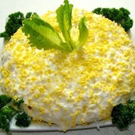 Салат «Мимоза» с сайрой